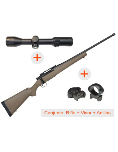 Rifle de cerrojo MOSSBERG Patriot Predator - 6.5 Creedmoor + Visor AVISTAR 1,5-6x42 R.I. + Anillas WEAVER Grand Slam