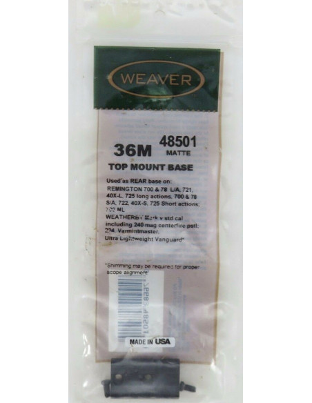 Base trasera WEAVER Top Mount 36M - REM 700 - 48501