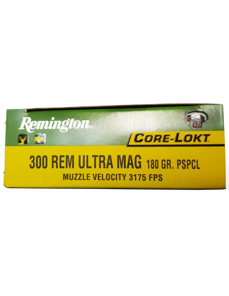 Munición metálica REMINGTON CORE-LOKT - 300 RUM - 180 grains - 27641