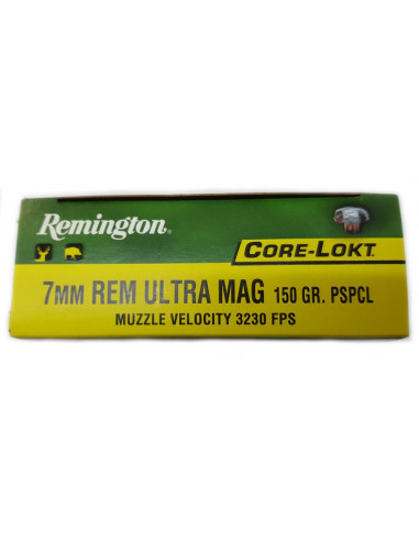 Munición metálica REMINGTON CORE-LOKT - 7 RUM - 150 grains - 27759