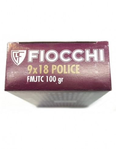 Munición FIOCCHI - 9x18mm. Police - 100 grains - FMJTC - 70 9000