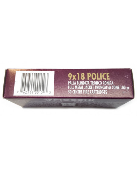 Munición FIOCCHI - 9x18mm. Police - 100 grains - FMJTC - 70 9000