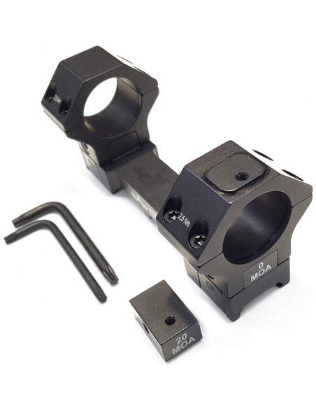 Montura APEL Táctica Black-line 20 MOA para Picatinny - 30mm. altas BH23 - 48003022021