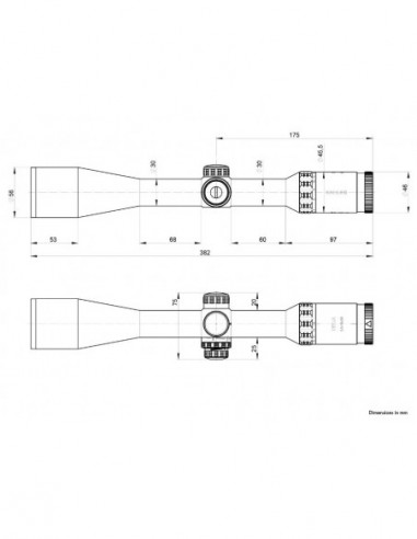 Dimensiones del visor Kahles HELIA 3.5-18x50i 4-Dot - 10663