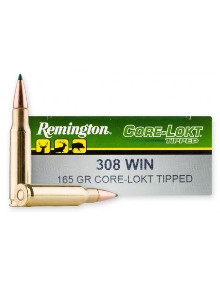 Munición metálica REMINGTON Core-Lokt Tipped - 308 Win. - 165 grains - 29044