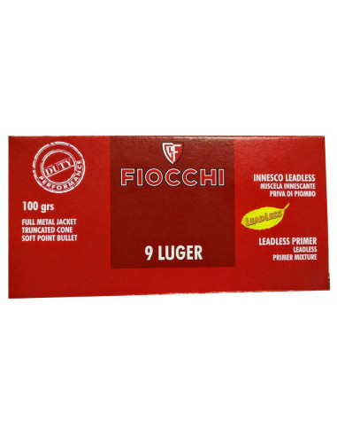 Munición FIOCCHI - 9mm. Para. - 100 grains - SJSP LeadLess - 70 9405