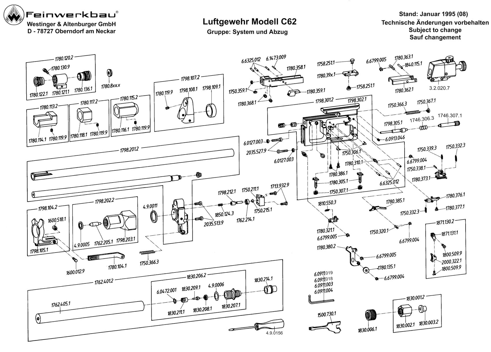 Feinwerkbau C62 - sistema y disparador