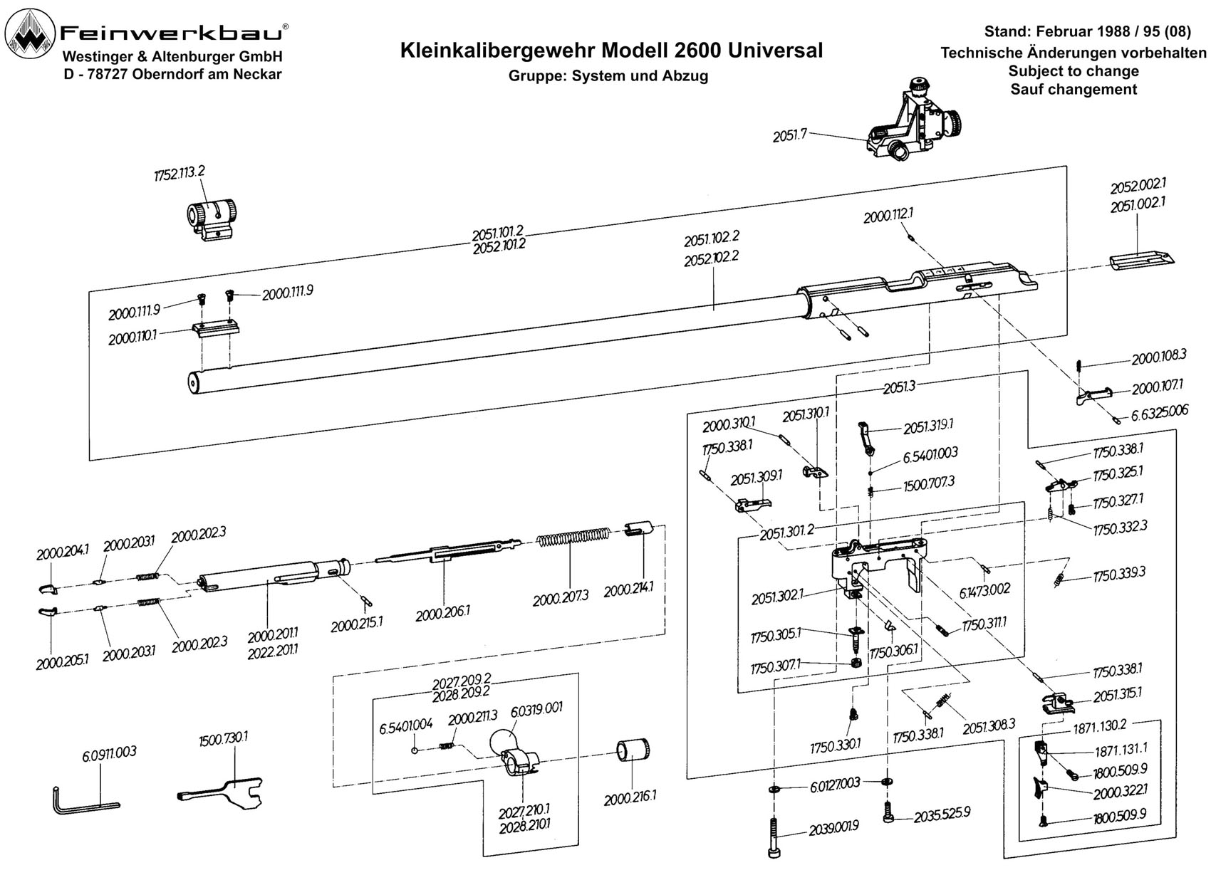 KK 2600 Universal - sistema y disparador