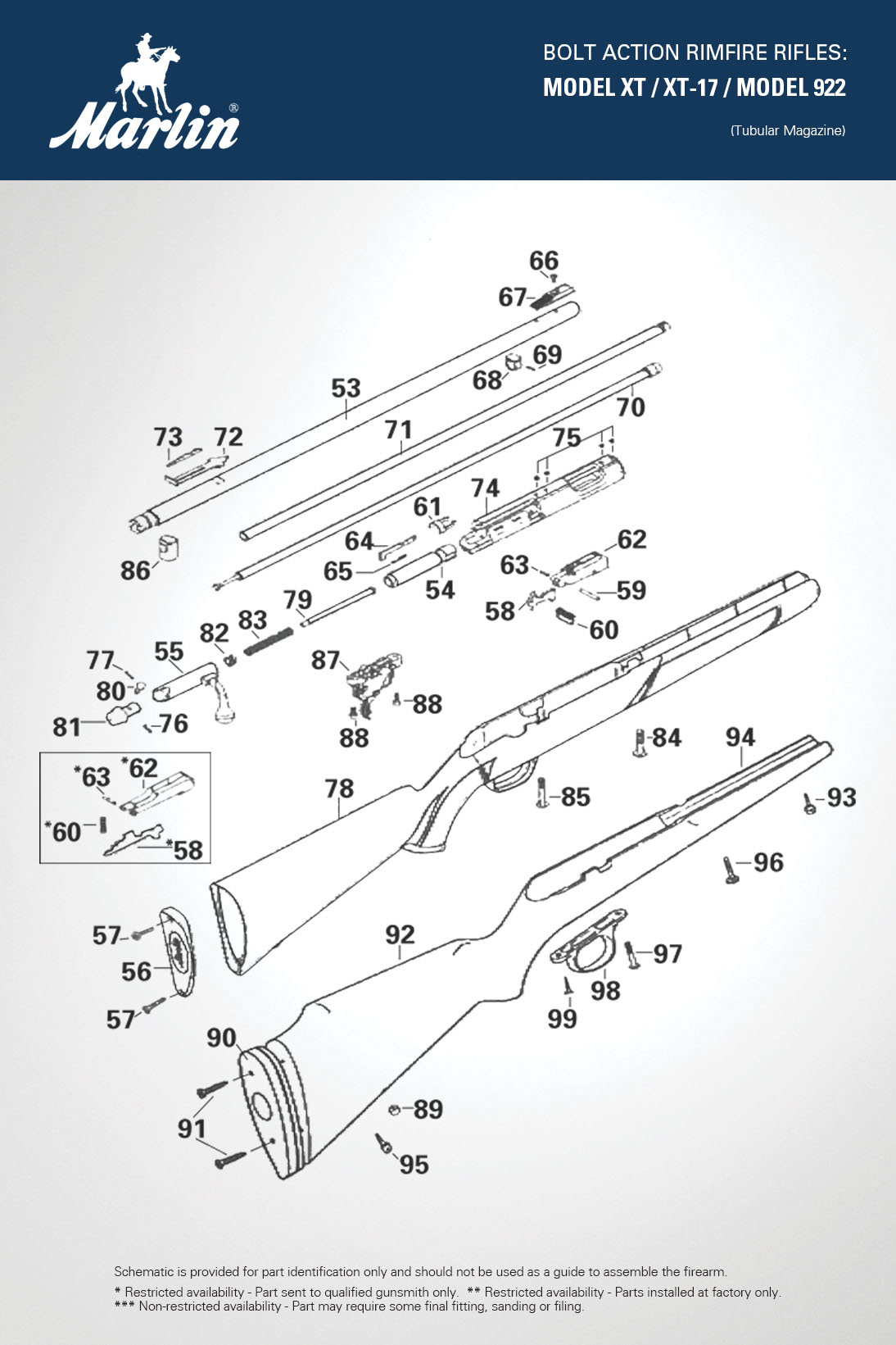 Despiece Marlin XT cargador tubular
