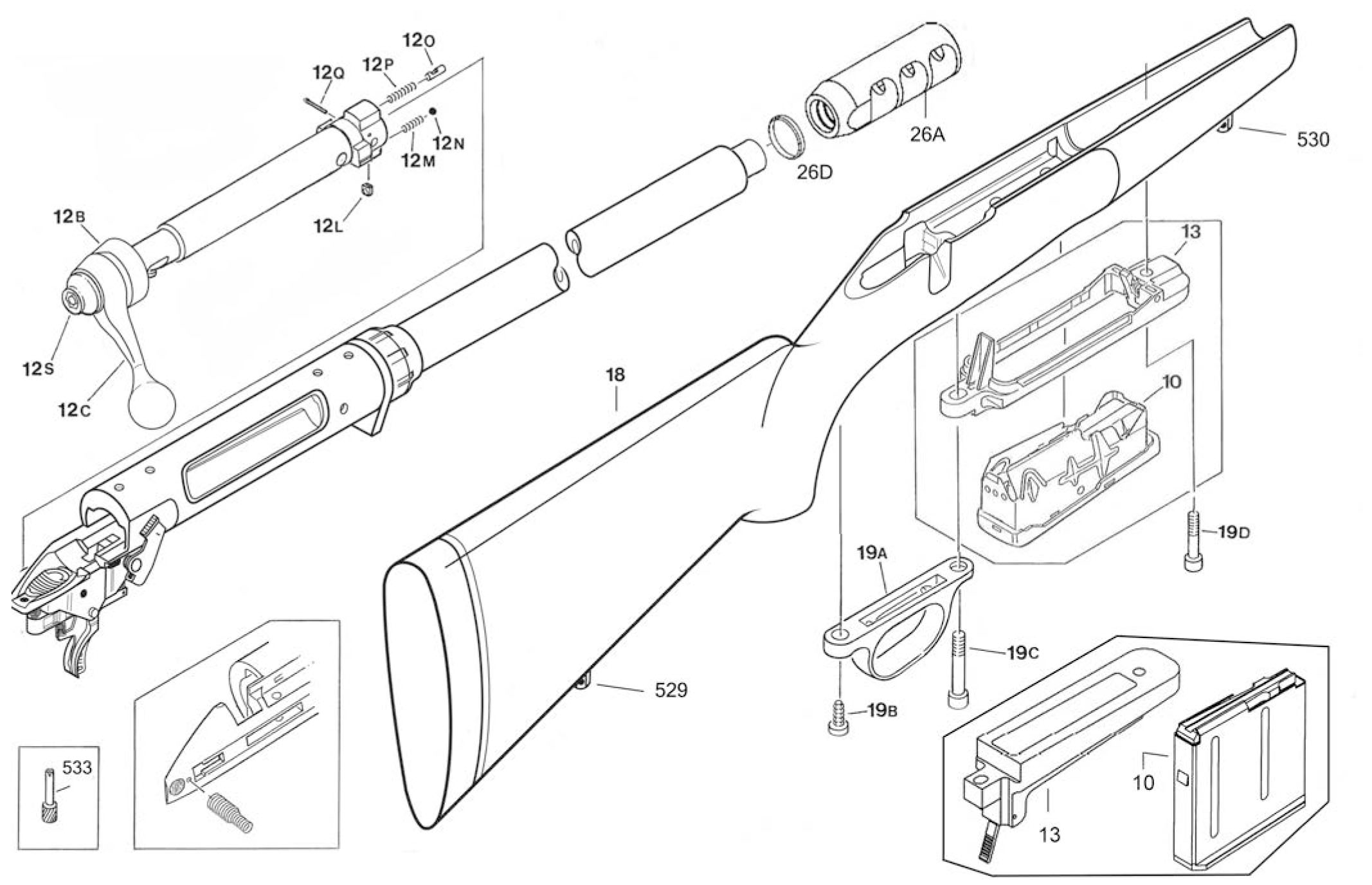 Despiece Savage 10/110 LE - 12/112 TARGET/VARMINT