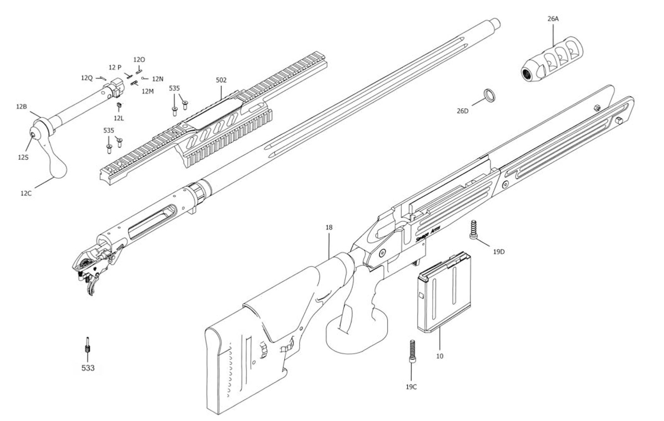 Despiece Savage 10/110 LE - 12/112 TARGET/VARMINT