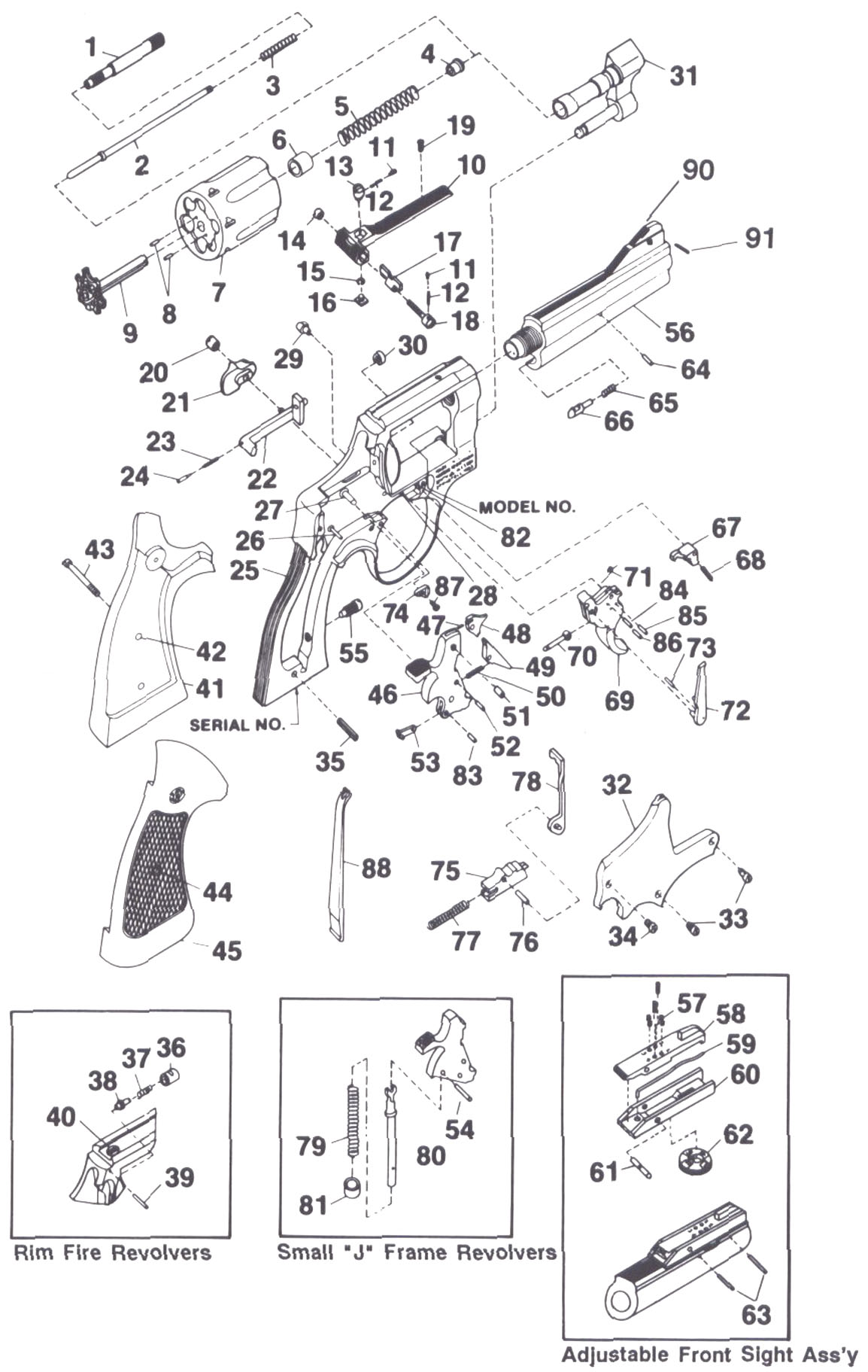 S&W revólver antiguo