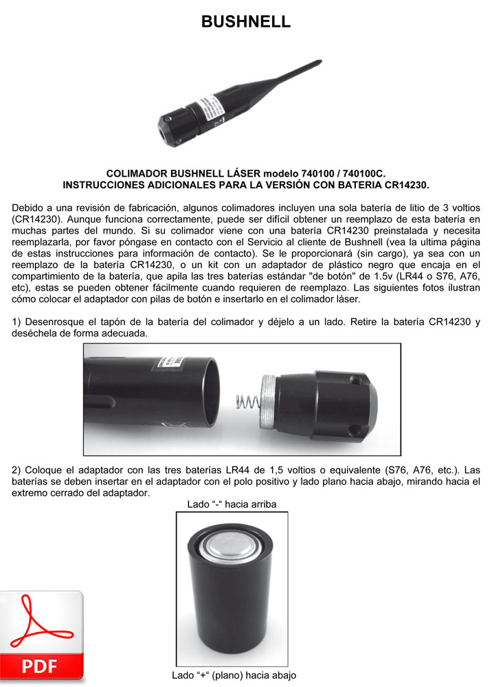 Bushnell Colimador Láser (740100 / 740100C)