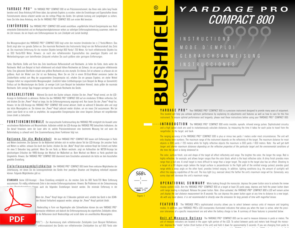 Bushnell Yardague Pro Compact 800