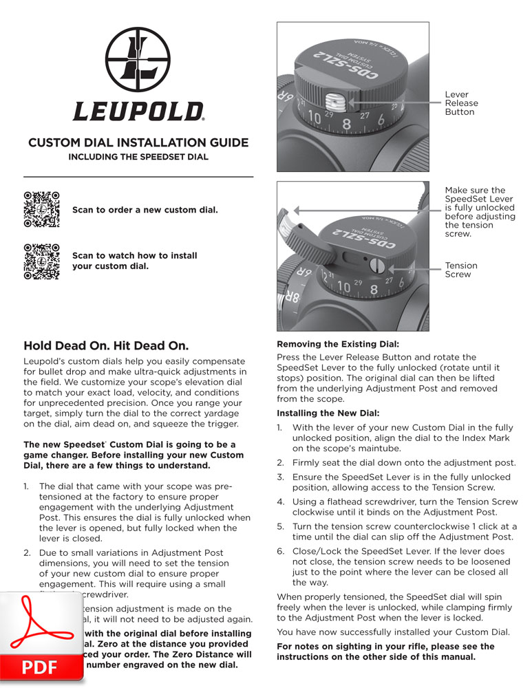 Guía de instalación LEUPOLD CDS (con SpeedSet)