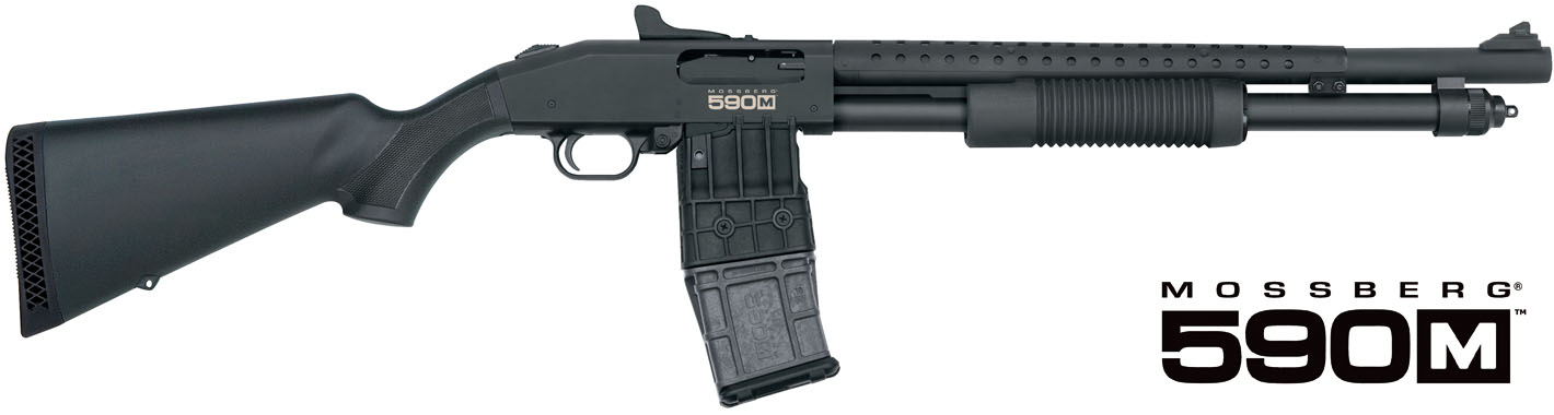 Escopeta de corredera MOSSBERG 590M MAG-FED Tactical - 12/76